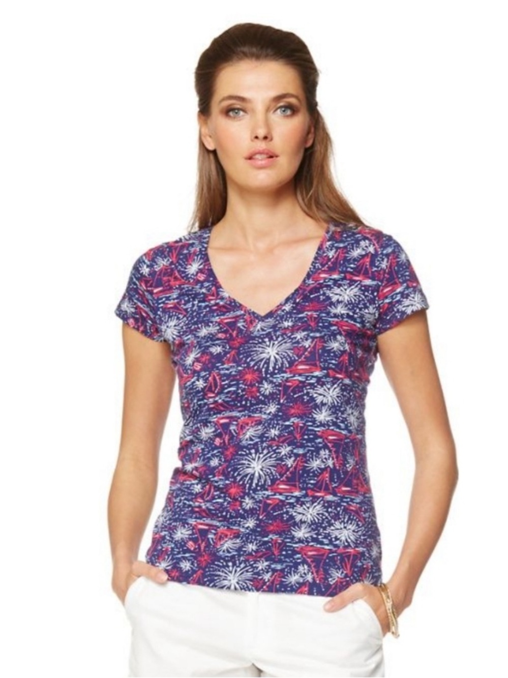 Lilly Pulitzer Michele Tee In Let Sparks Fly size medium
